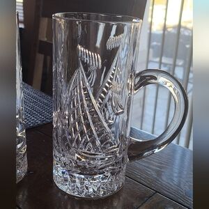 Mikasa Marquis Crystal Sailboat Beer Glasses 20oz Set of 2